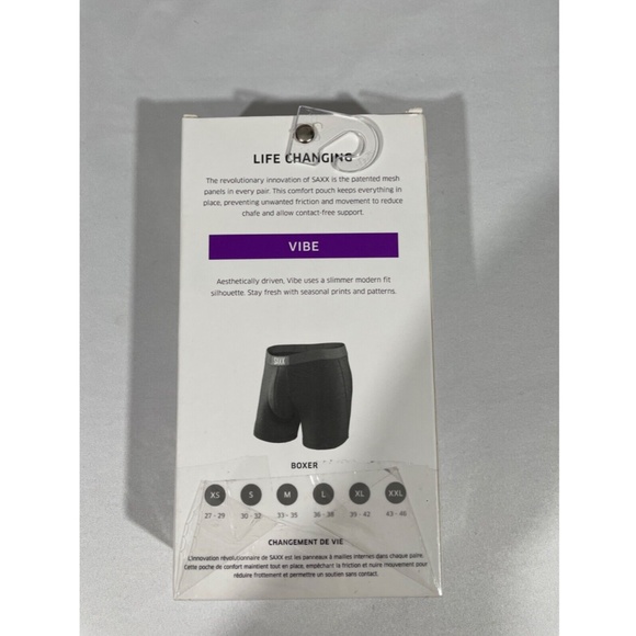 NIB SAXX [ Small ] Vibe Stretch Boxer Briefs in Purple‎ Gradient Stripe - Picture 5 of 15